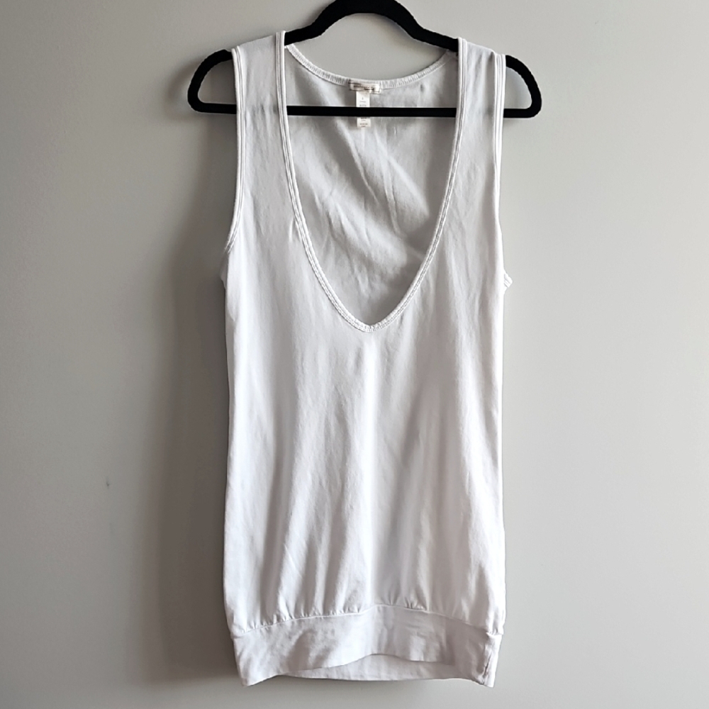 2/$15 Ambiance - White Sleeveless Cotton Top - Size Small PTP: 16-18"